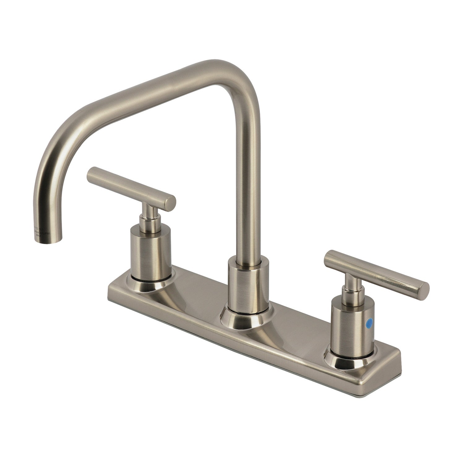 Kingston Sona FB2148CML - Robinet de cuisine à deux poignées 2 trous 8" de Manhattan, nickel brossé