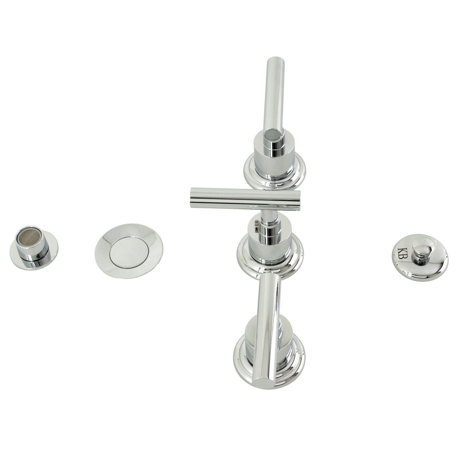 Kingston Sona KB6321CML - Robinet de bidet vertical à trois poignées avec laiton à tirette, chrome poli