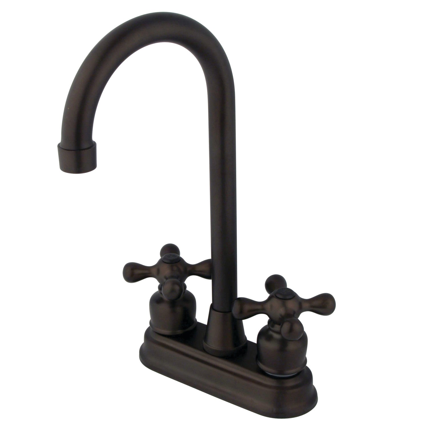 Kingston Tulare KB495AX - Robinet de bar à deux poignées victorienne 2 trous, bronze frotté à l'huile