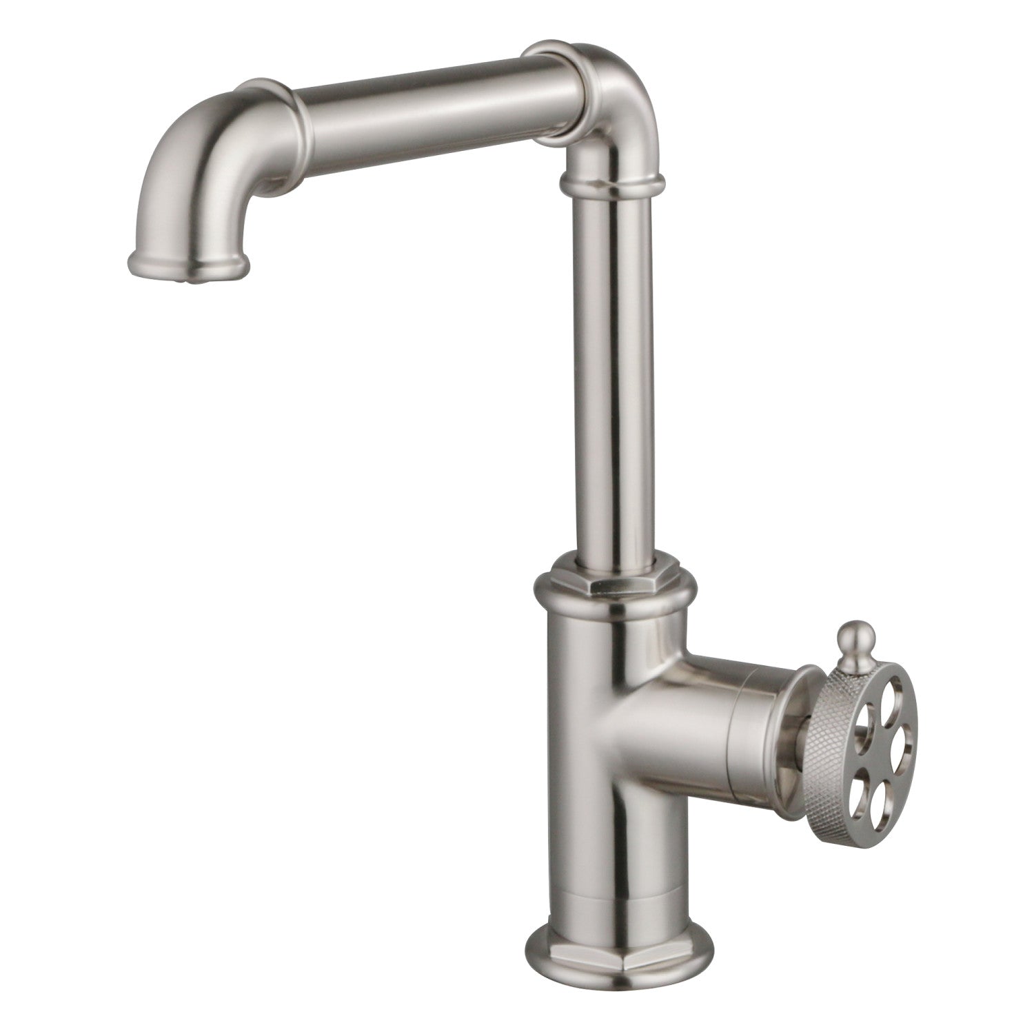 Kingston Sona LS6208RKZ - Wendell Robinet de cuisine monomanche 1 trou avec poignée moletée, nickel brossé