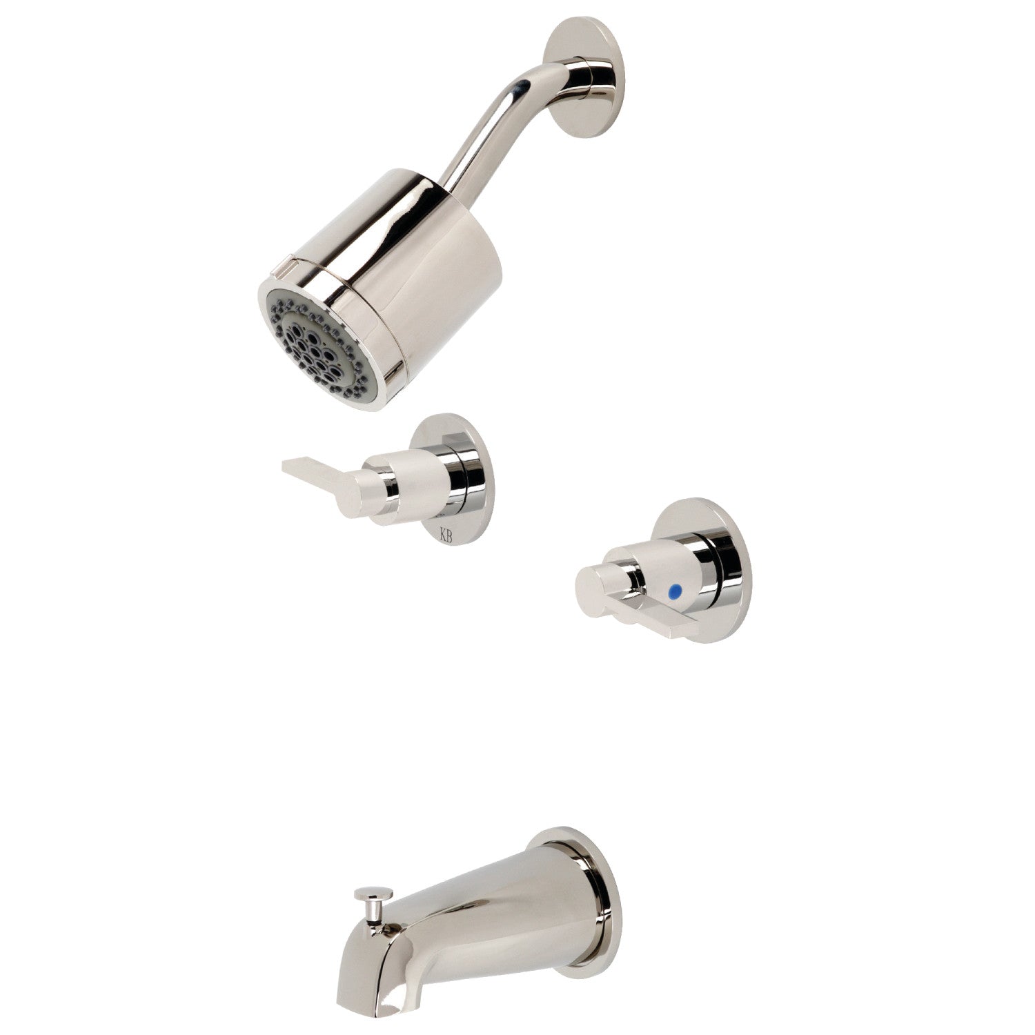 Kingston Sona KBX8146NDL - Robinet de baignoire et de douche à double poignée NuvoFusion, nickel poli