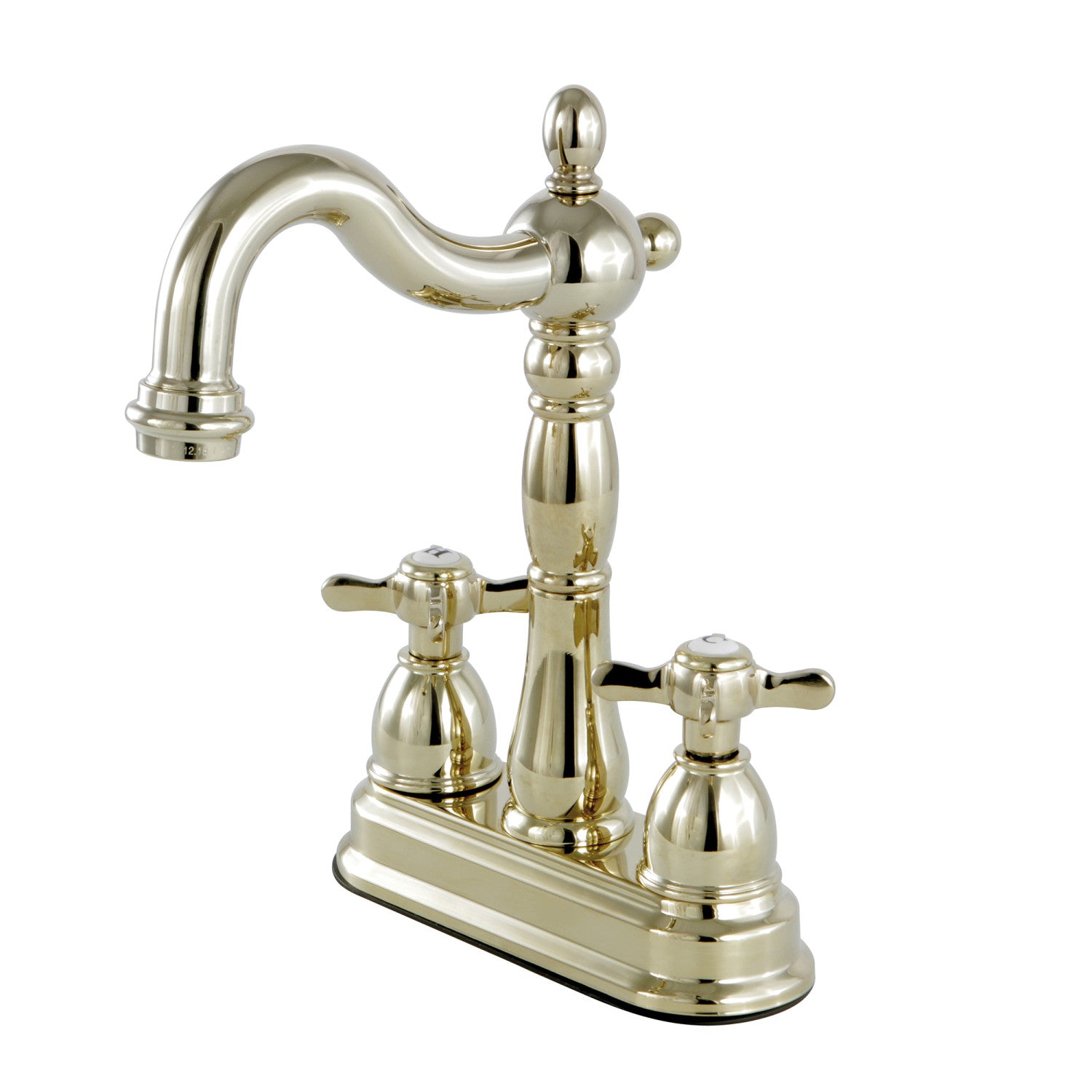 Kingston Heirloom KB1492BEX - Robinet de bar à deux poignées Essex 2 trous, laiton poli