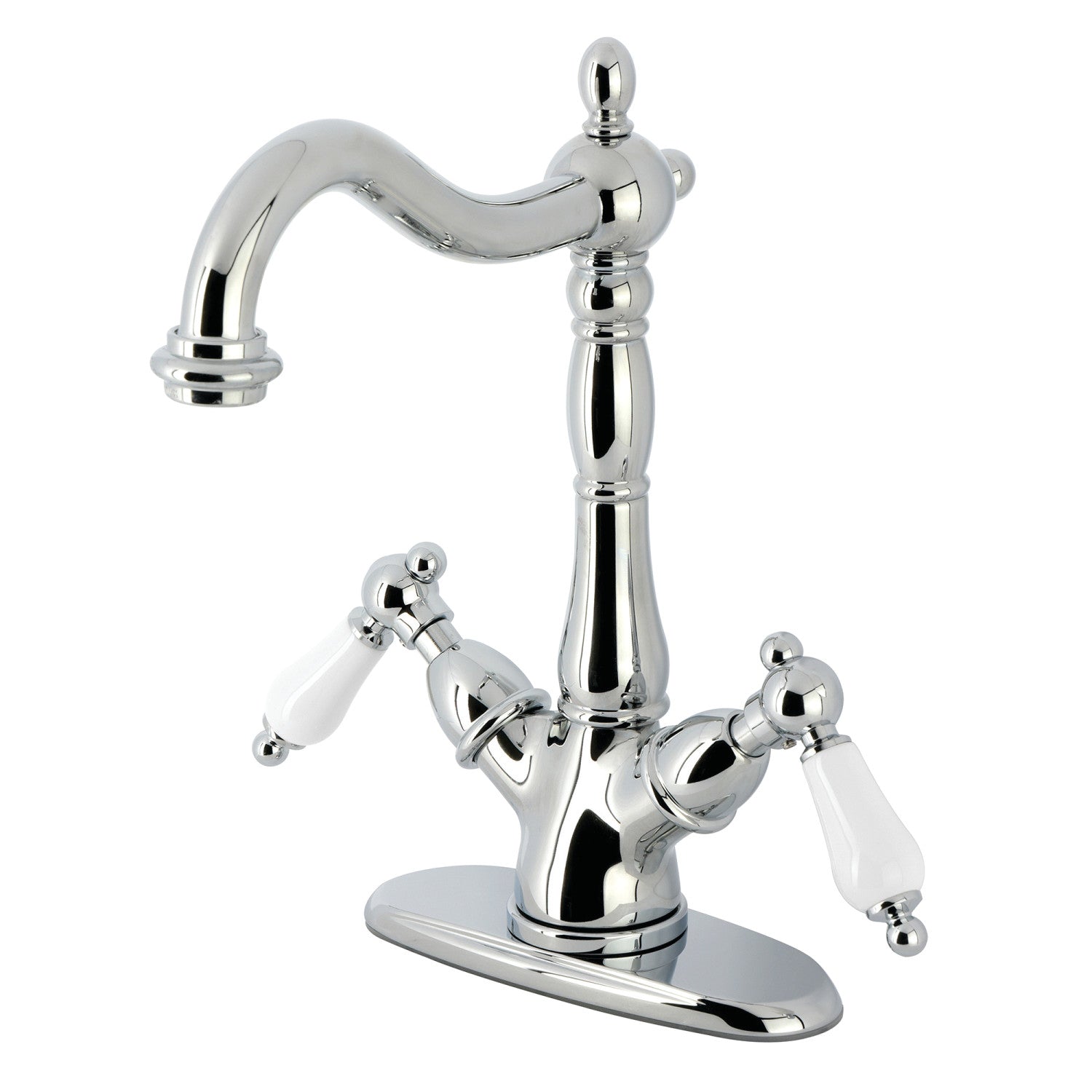 Kingston Heirloom KS1491PL - Robinet de bateau à deux poignées Heritage 1-or-3, chrome poli