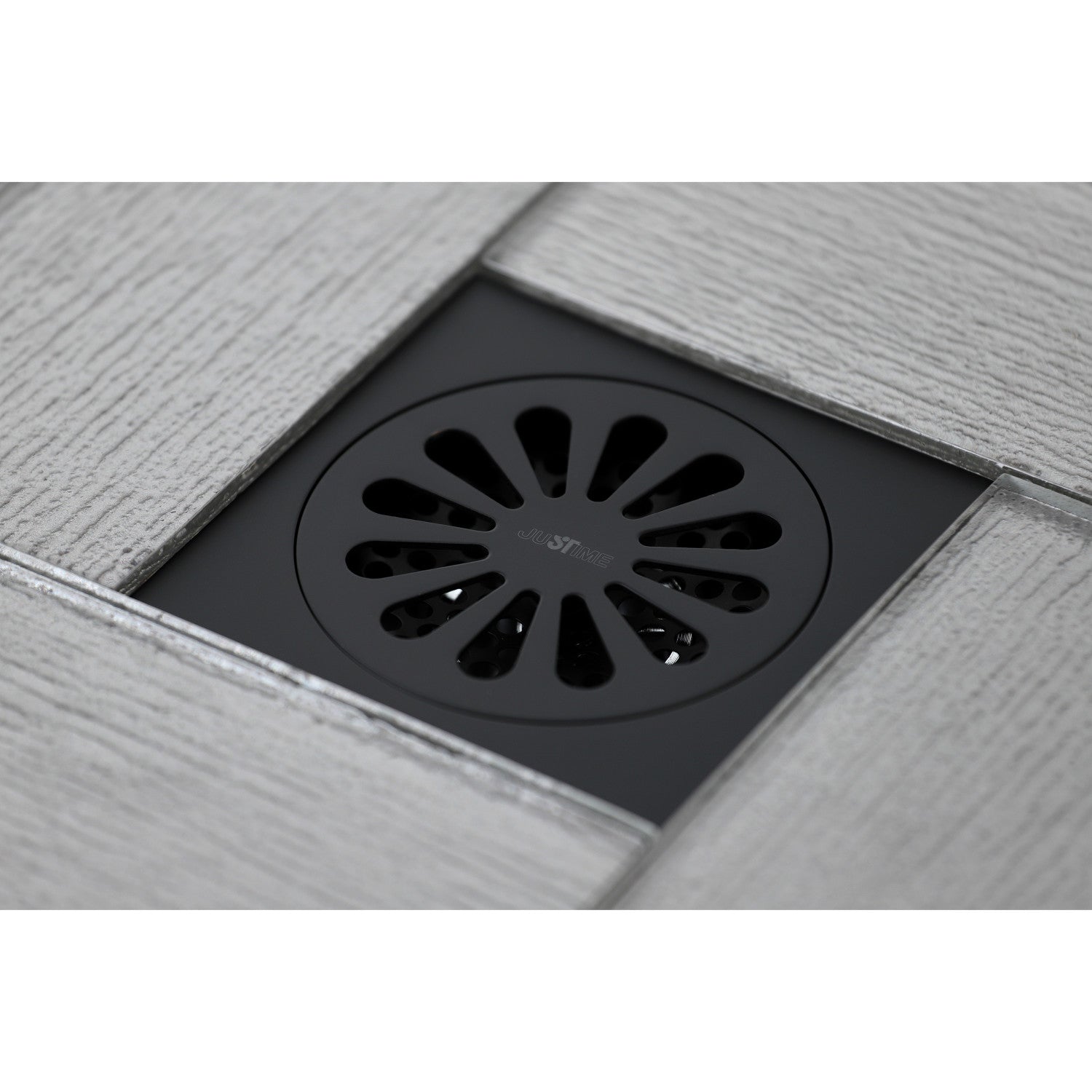 Kingston Watercourse BSF4161MB 4-Inch Brass Square Grid Shower Drain with Hair Strainer, Matte Black