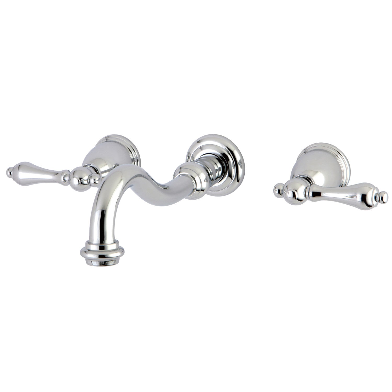 Kingston Heirloom KS3121AL - Robinet de salle de bains mural double poignée vintage 3 trous, chrome poli