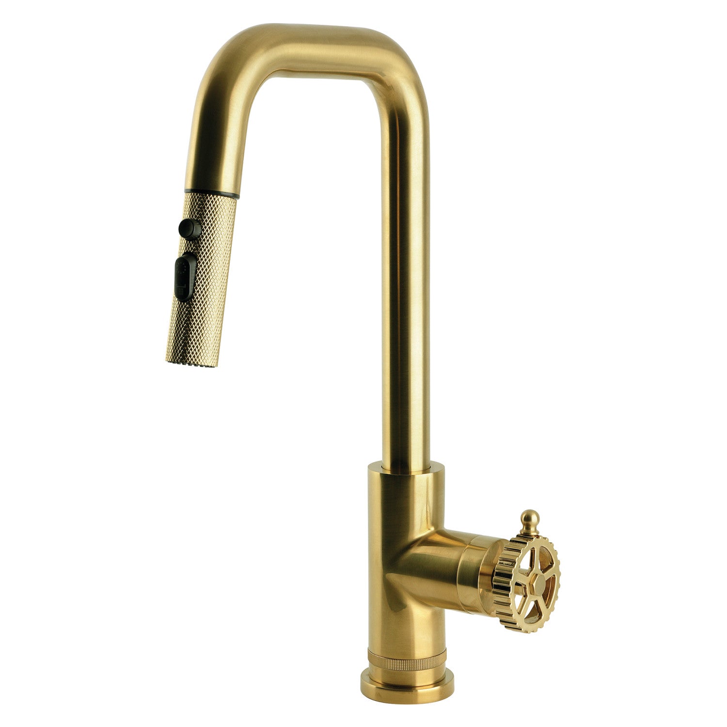 Kingston Fuller LS2733CG Robinet de cuisine à une poignée, laiton brossé