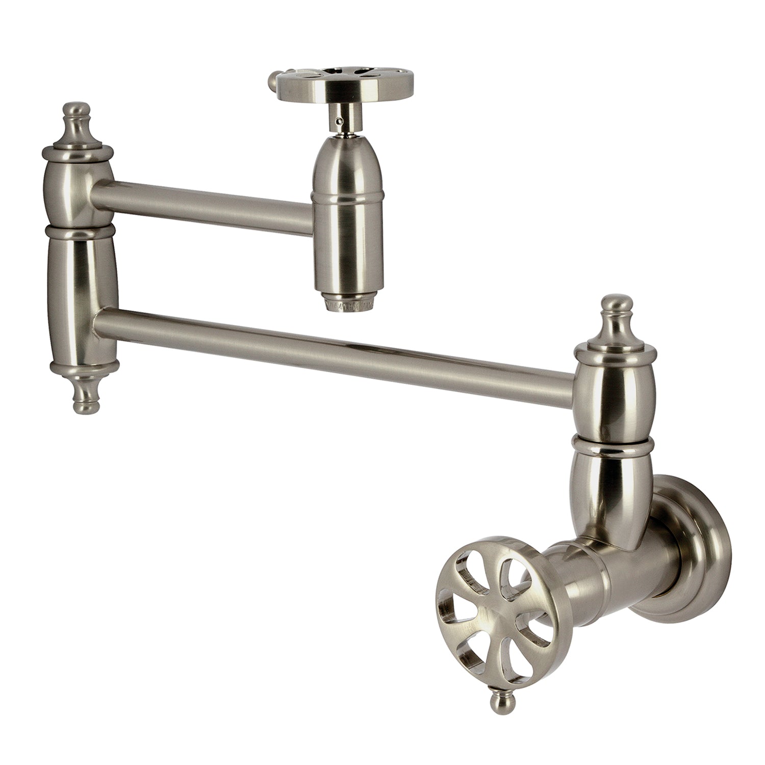 Kingston Tulare KS3108RX - Belknap Robinet de remplissage pour pot à deux poignées 1 trou, Nickel brossé