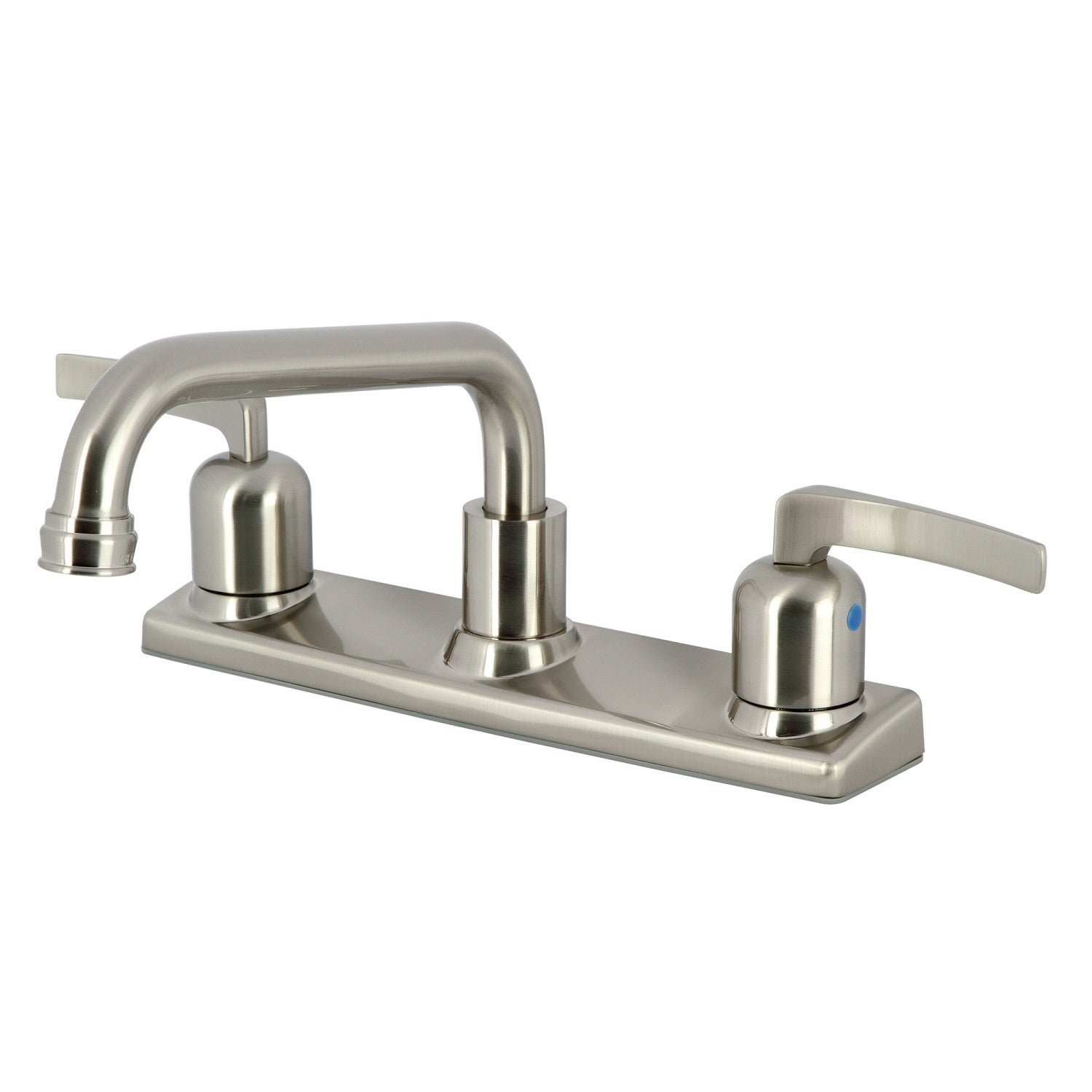 Kingston Tulare FB2138EFL - Centurion à deux poignées 2 trous 8" robinet de cuisine central, nickel brossé