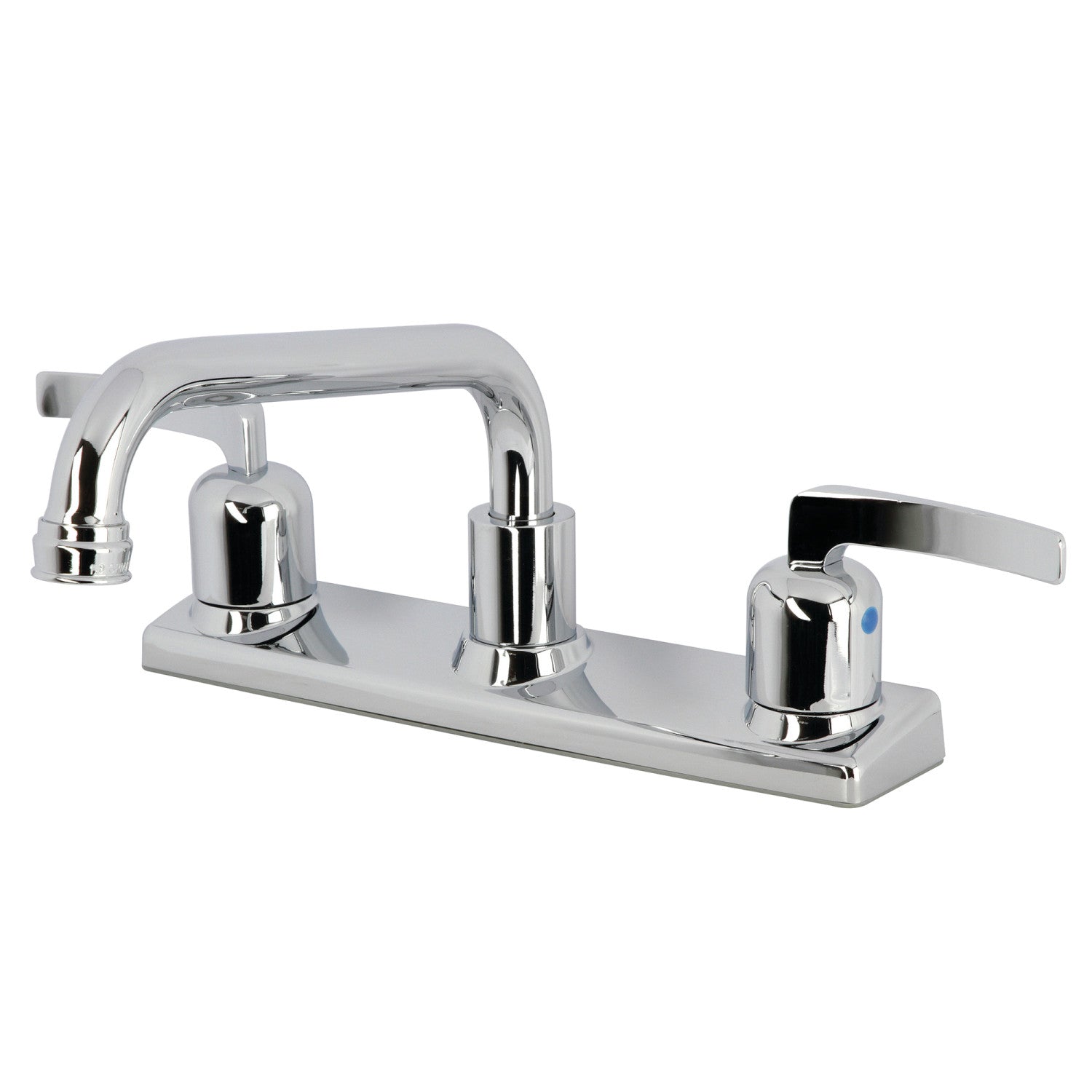 Kingston Tulare FB2131EFL - Robinet de cuisine central à deux poignées Centurion 2 trous 8", chrome poli
