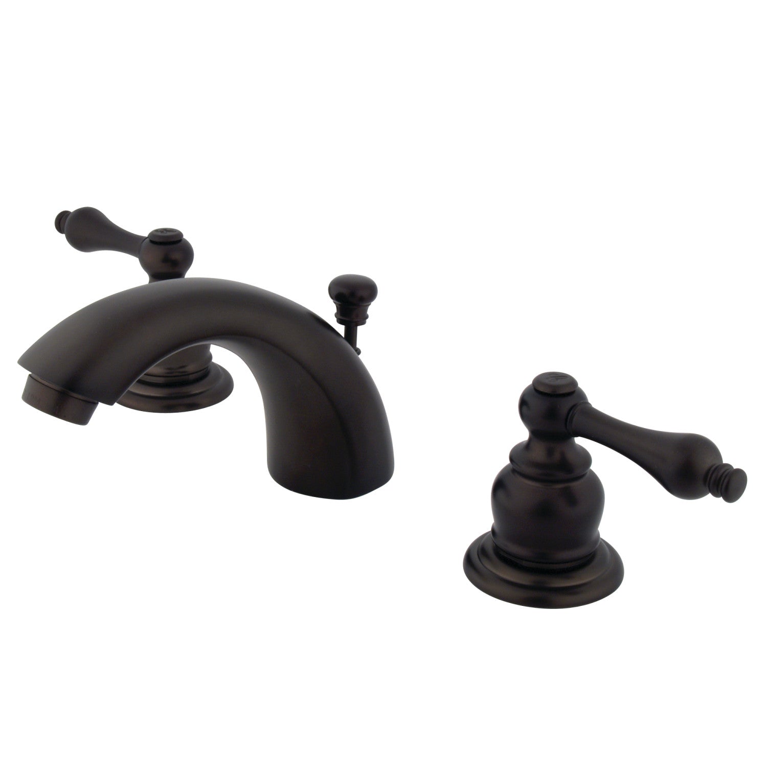 Kingston Heirloom GKB945AL - Robinet de salle de bains à double poignée 3 trous Mini-large robinet de salle de bains avec drain à tirette, bronze à l'huile