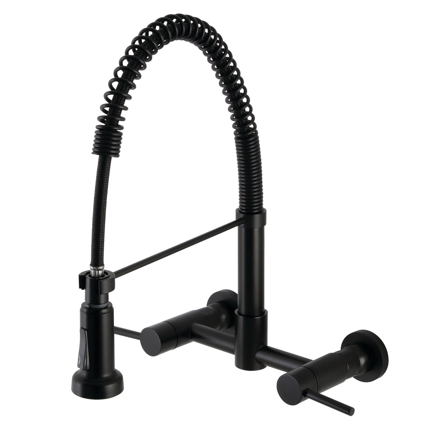 Kingston Sona GS8180DL - Concord Double-Handle 2 trous Robinet de cuisine pré-rouleau, noir mat