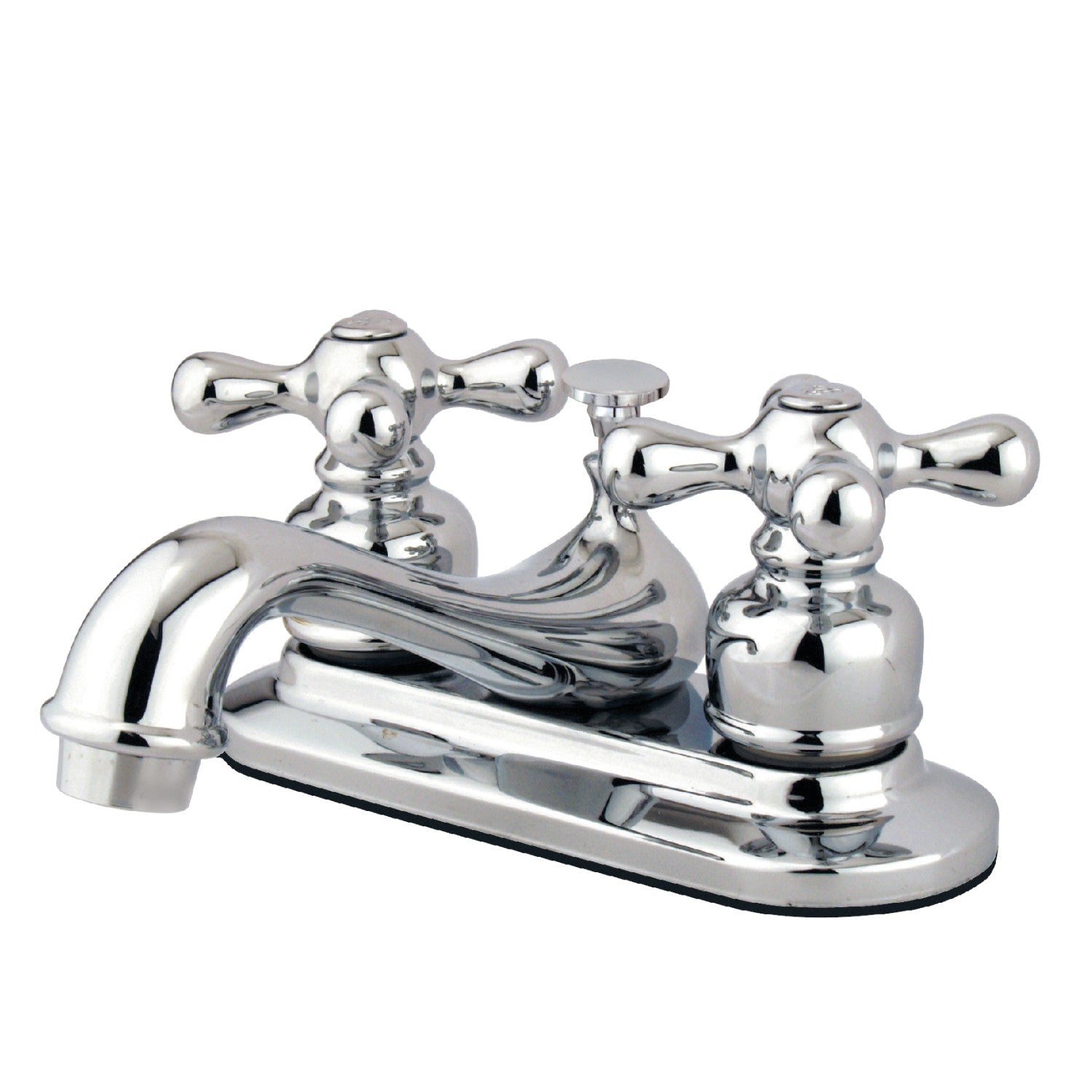 Kingston Heirloom GKB601AXB - Robinet de salle de bains à double poignée de restauration 3 trous montage sur plage 4-Inch Centerset avec drain à tirette, chrome poli