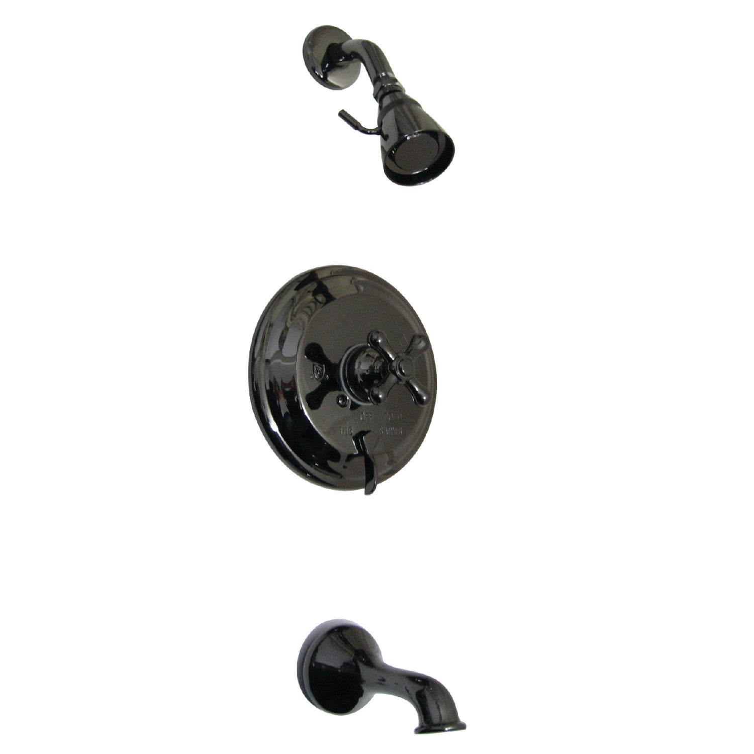 Kingston Heirloom NB36300AX - Robinet de baignoire et de douche équilibré par pression à une poignée, acier inoxydable noir