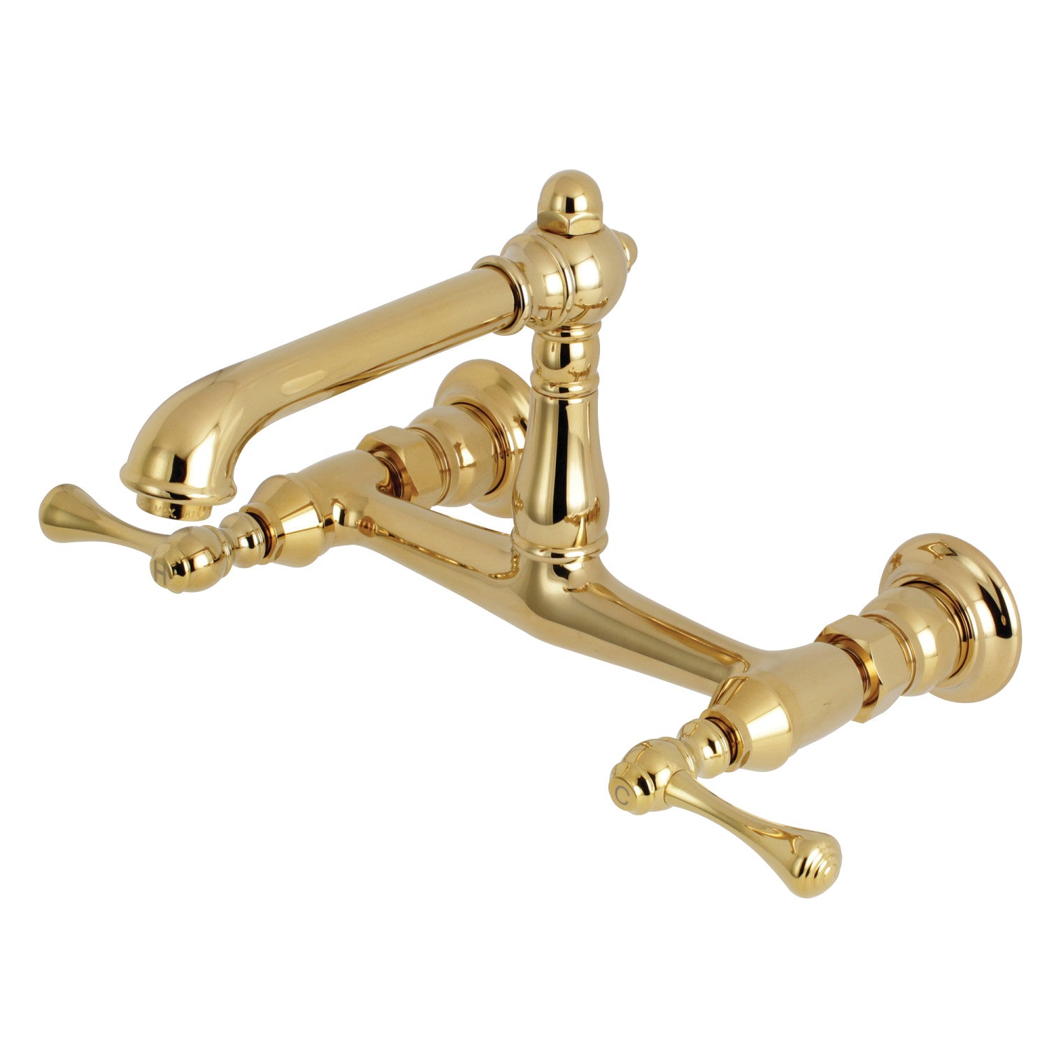 Kingston Heirloom KS7242BL - Robinet de salle de bains à double poignée de pays anglais 2 trous, laiton poli