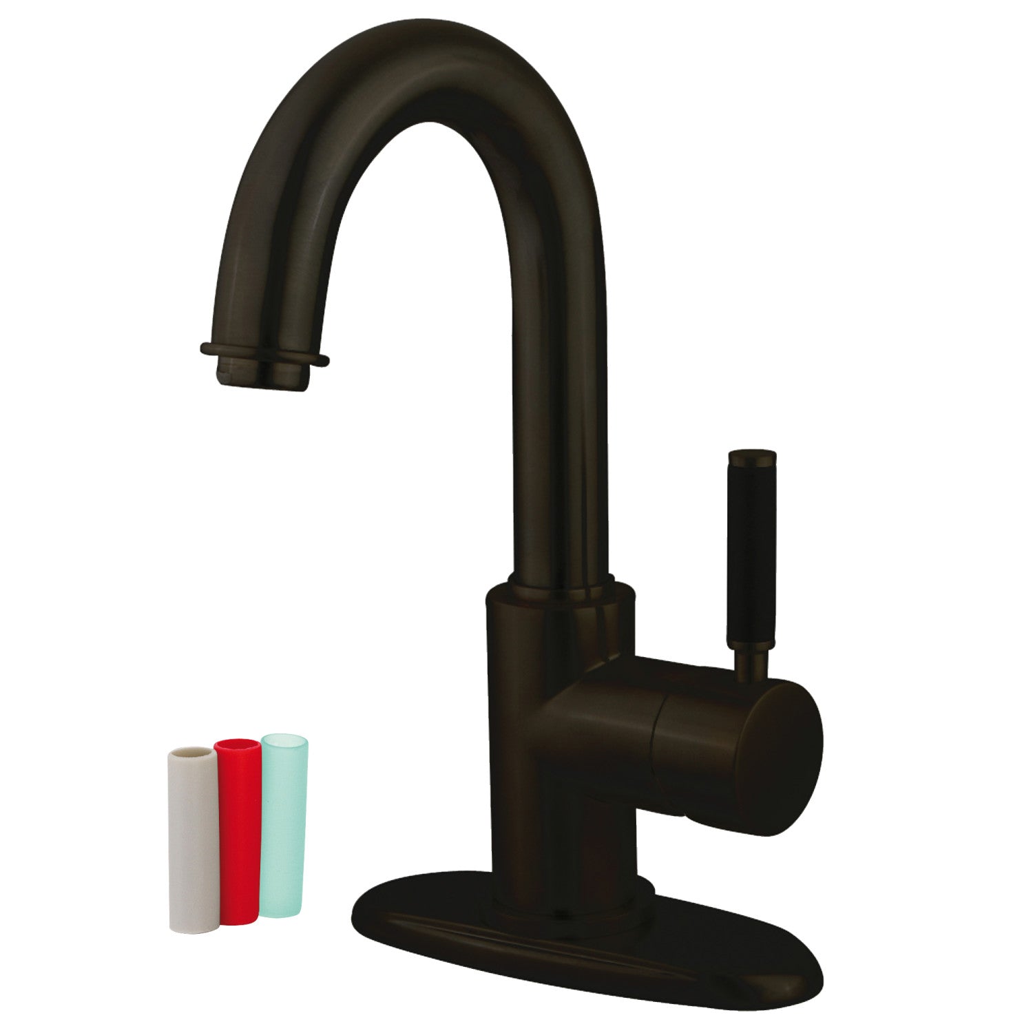 Kingston Kaiser FS8435DKL Robinet de salle de bains monomanche 1-or-3 Trou montage sur plage 4-Inch Centerset avec Push-Up à tirette, huile frotté Bronze