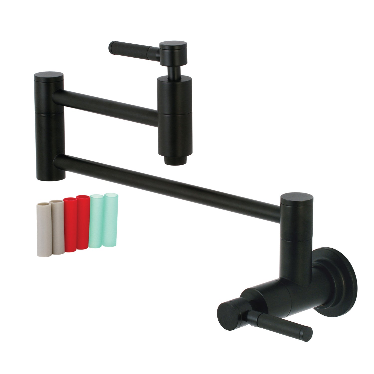 Kingston Sona KS8100DKL - Robinet de remplissage de pot de montage mural Kaiser 1 trou, noir mat