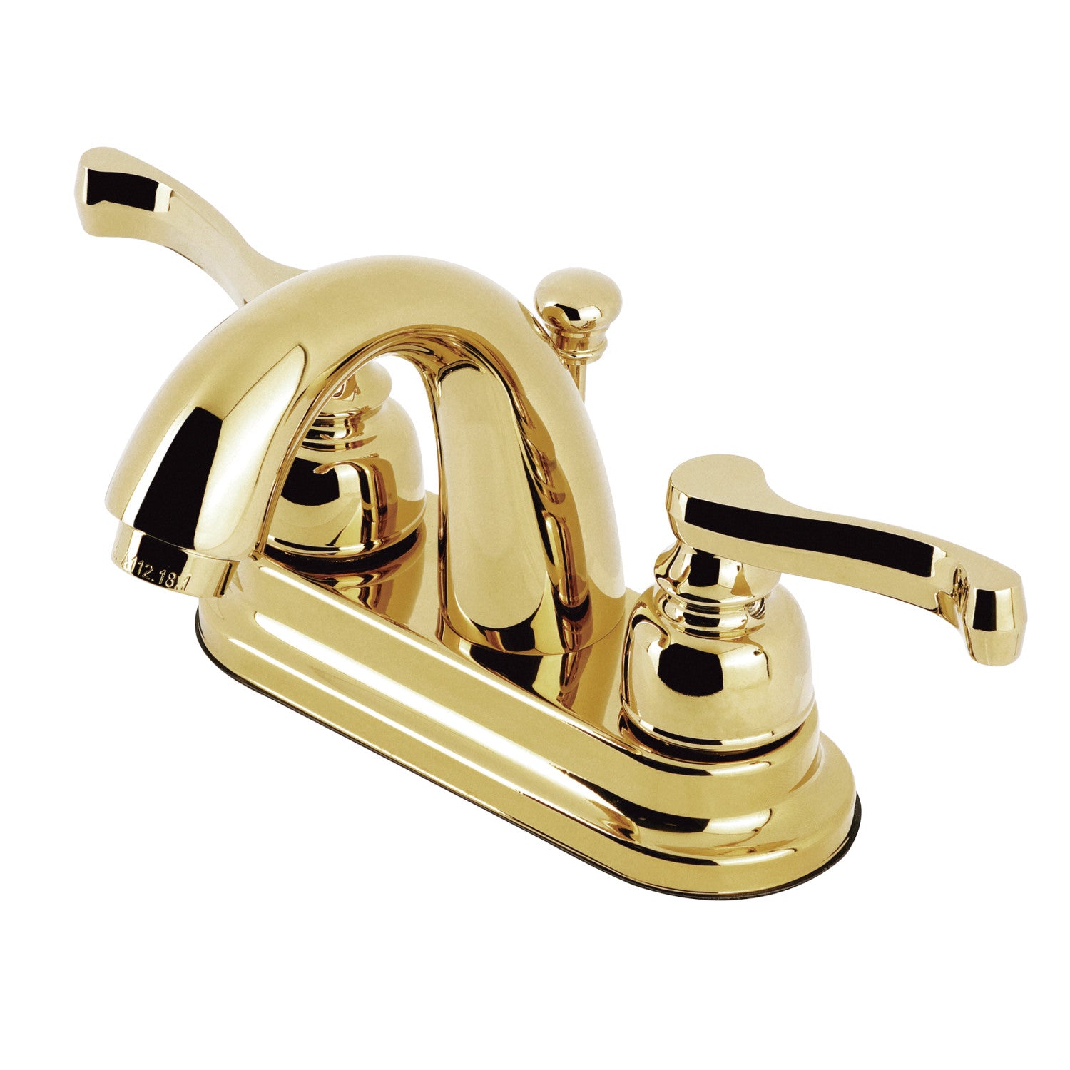Kingston KB5612FLB Double-Handle 3 trous montage sur plage 4-Inch Centerset Robinet de salle de bains avec laiton à tirette, laiton poli
