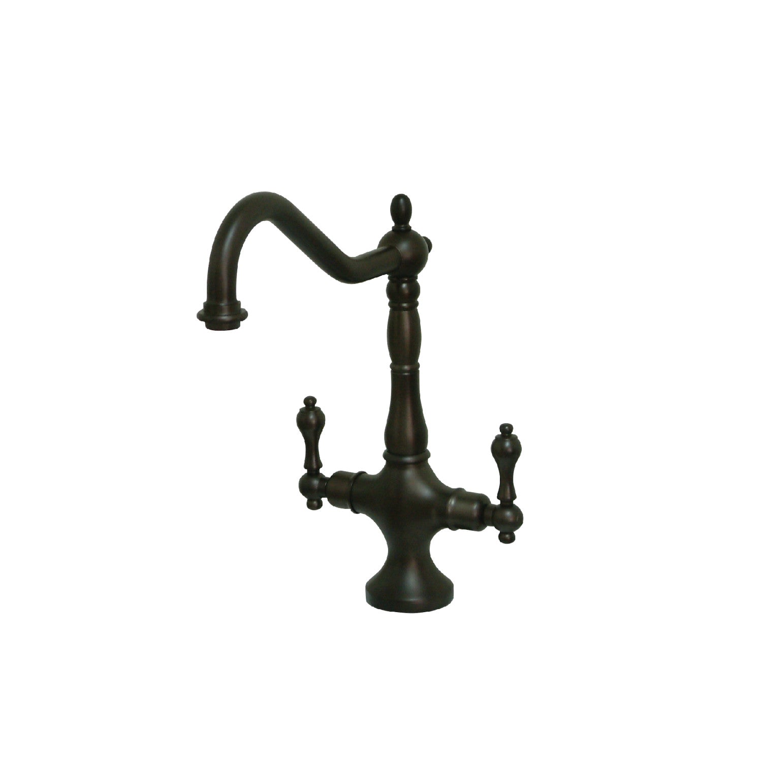 Kingston Heirloom KS1775ALLS - Robinet de cuisine à deux poignées Heritage 1 trou, Bronze frotté à l'huile