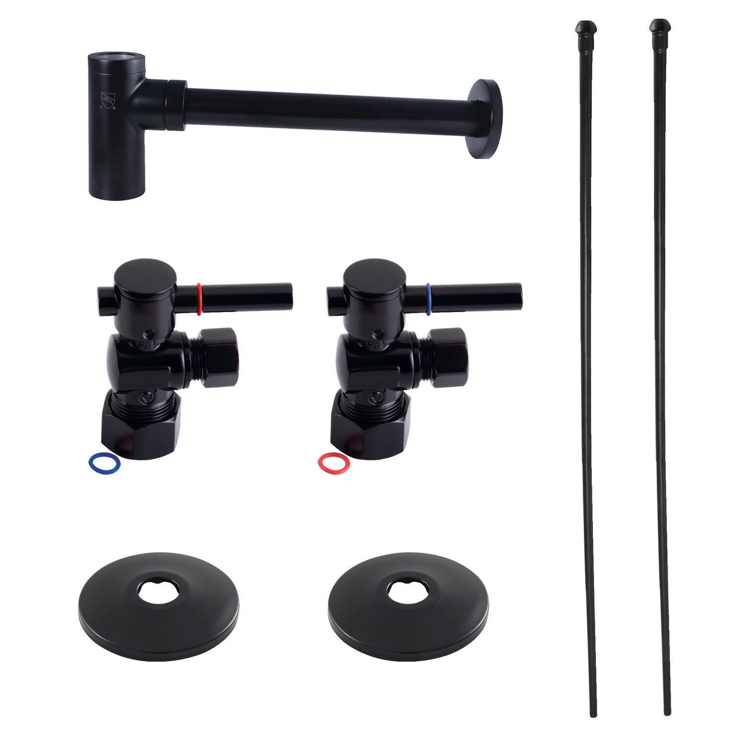 Kingston Sona CC53300DLLKB40 - Trimscape Modern Plumbing Sink Trim Kit with Bottle Trap, Matte Black