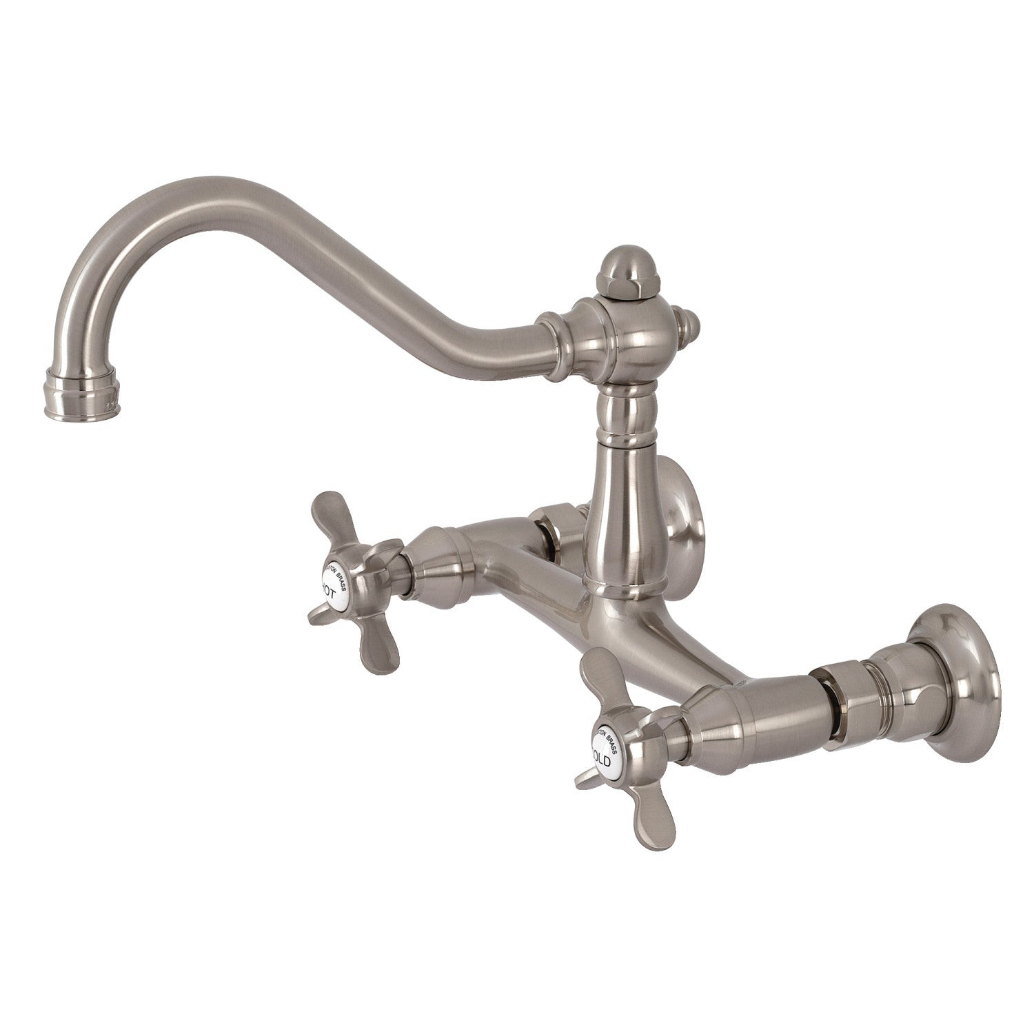 Kingston Heirloom KS3248BEX - Essex Double-Handle 2 trous Robinet de salle de bains mural, Nickel brossé