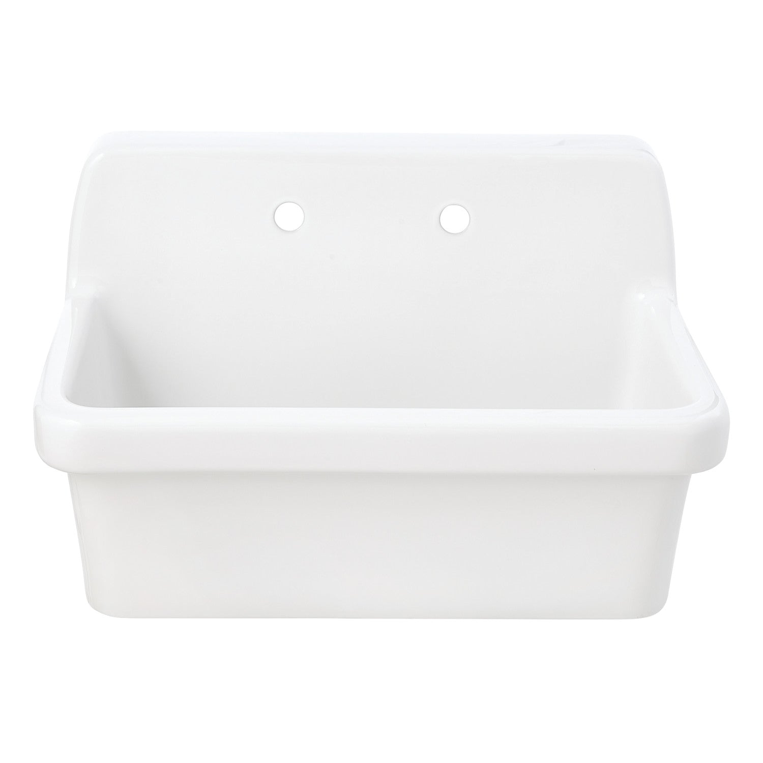 Kingston Heirloom GPKWS301918 - Doriteal 30-Inch Ceramic Single Bowl Wall Mount Kitchen Sink with Strainer, Glossy White