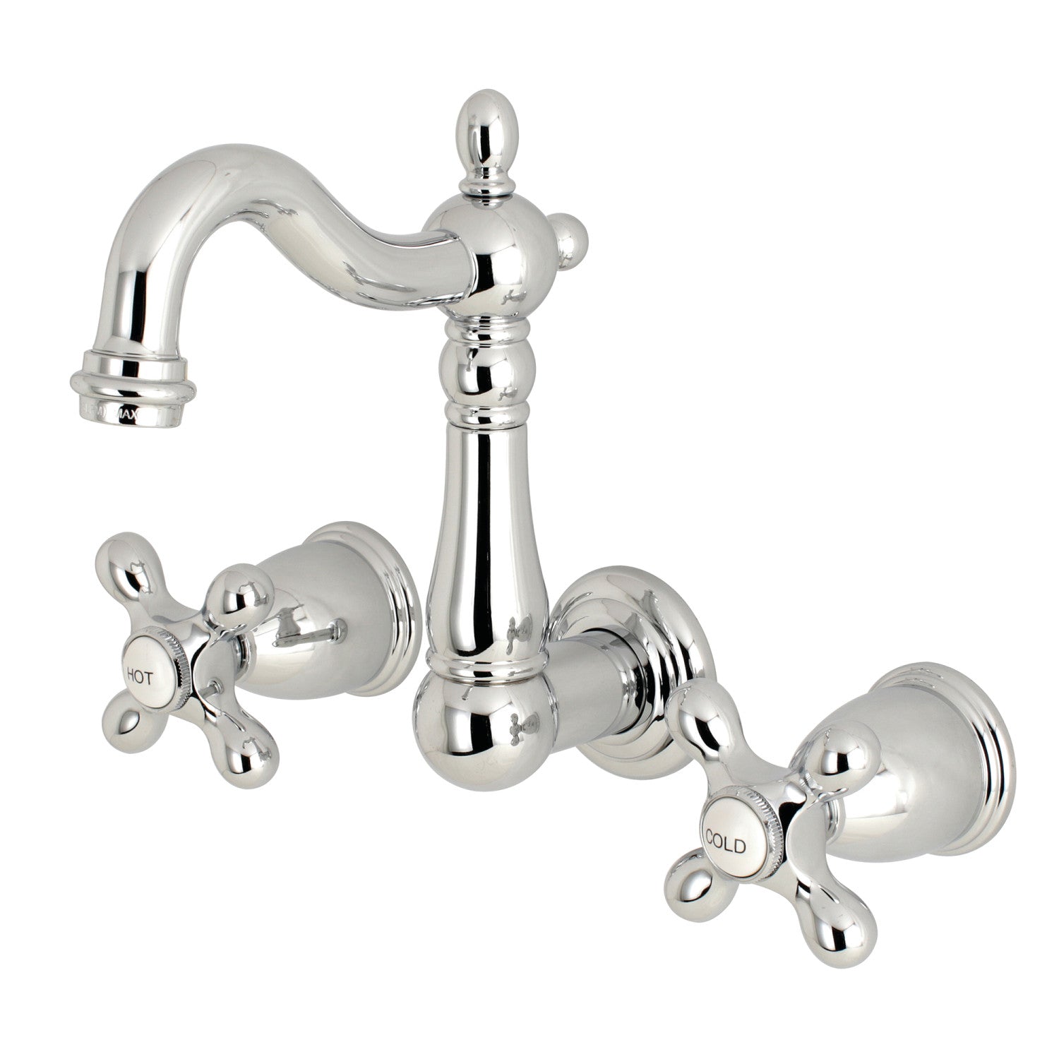 Kingston Heirloom KS1221AX - Robinet de salle de bains à double poignée Heritage 3 trous, chrome poli