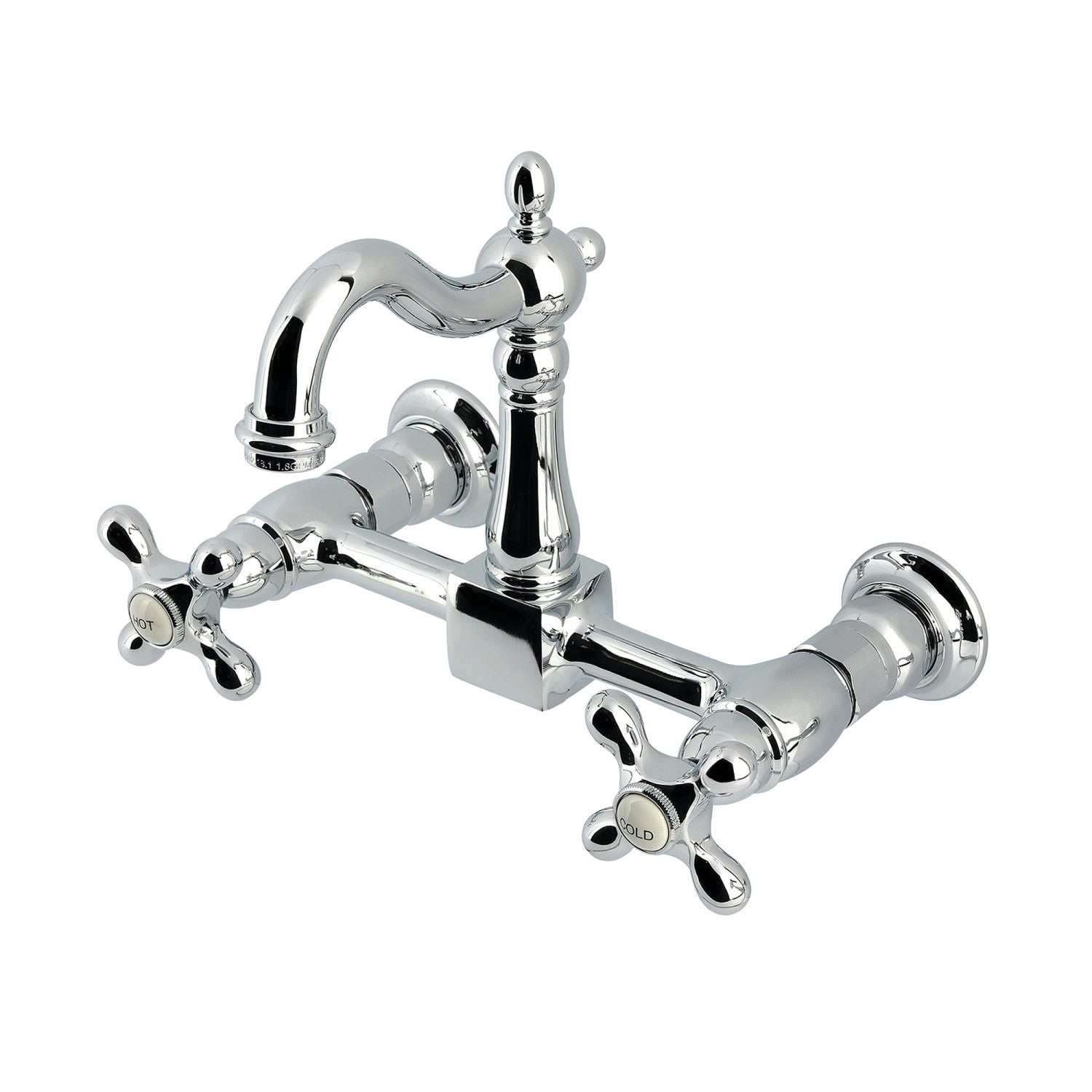 Kingston Heirloom KS2441AX - Robinet de cuisine à deux poignées Heritage 2 trous, chrome poli