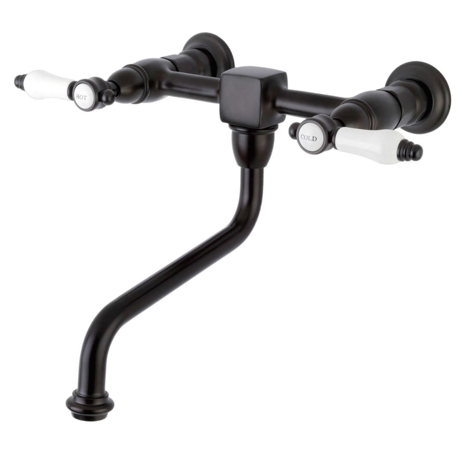 Kingston Heirloom KS1215BPL - Bel-Air Double-Handle 2 trous Robinet de salle de bains mural, Bronze frotté à l'huile