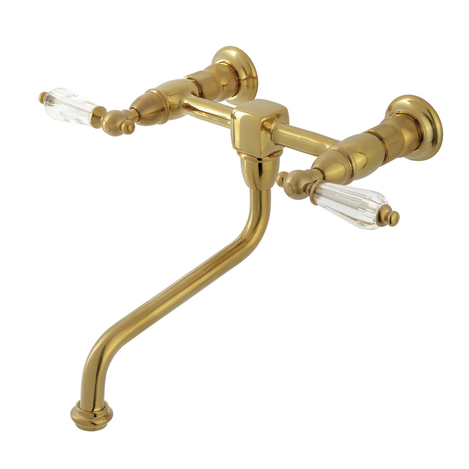 Kingston Heirloom KS1217WLL - Wilshire Double-Handle 2 trous Robinet de salle de bains mural, laiton brossé