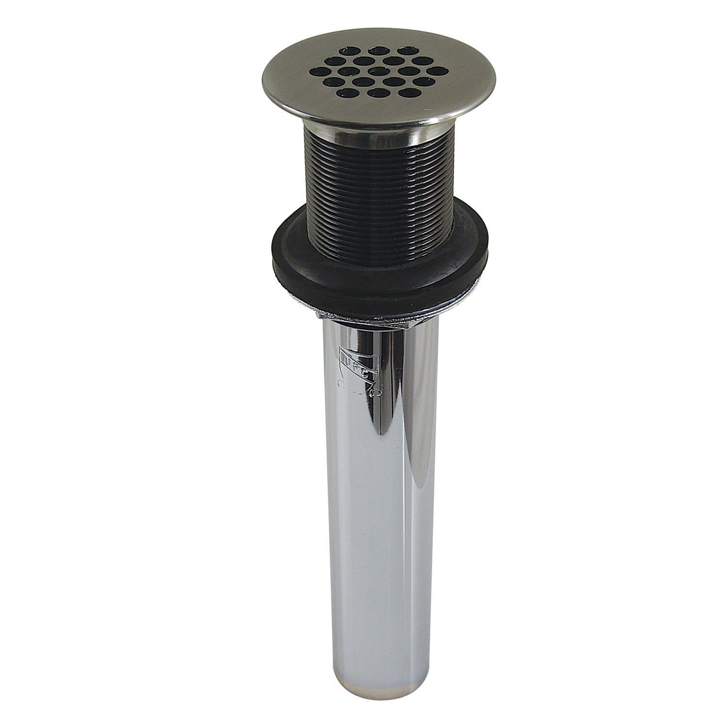 Kingston Trimscape KB400VN Brass Grid Bathroom Sink Drain without Overflow, 17 Gauge, Black Stainless