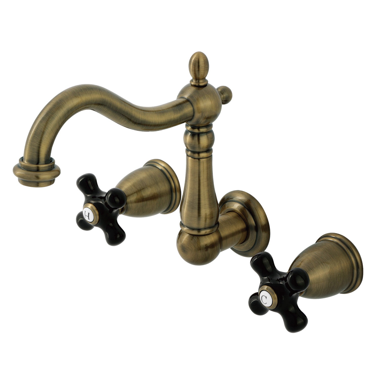 Kingston Heirloom KS1253PKX - Robinet de salle de bain à double poignée 3 trous, laiton antique