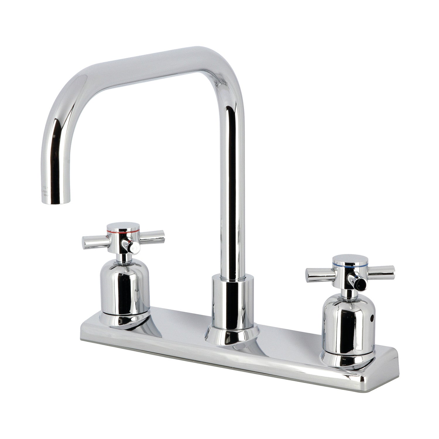 Kingston Sona FB2141DX - Robinet de cuisine central à deux poignées Concord 2 trous 8, chrome poli
