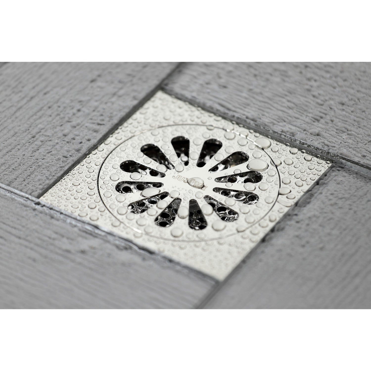 Kingston Watercourse BSF4161PN 4-Inch Brass Square Grid Shower Drain with Hair Strainer, Polished Nickel