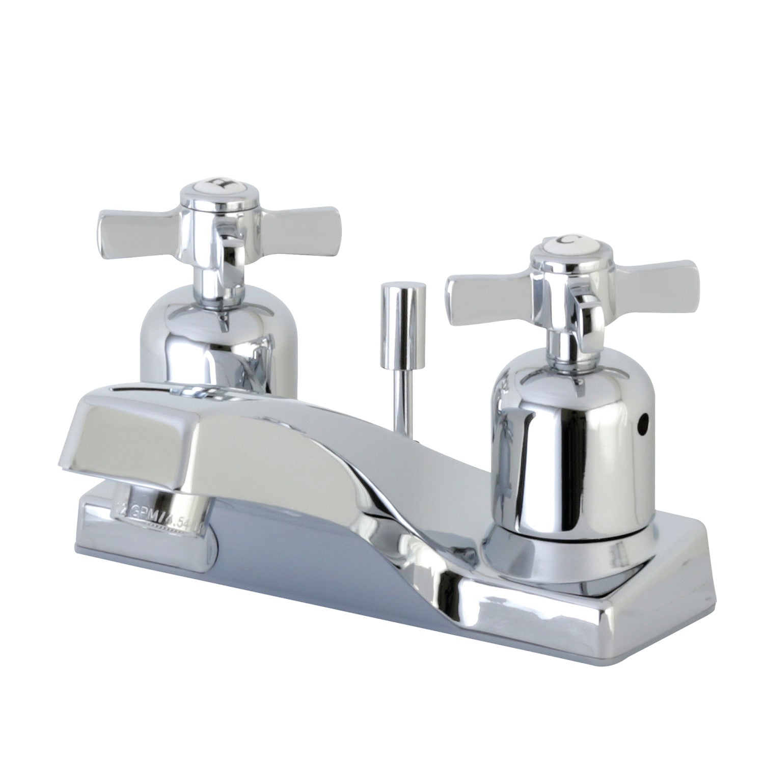 Kingston Millennium FB201ZX Double-Handle 3 trous montage sur plage 4-Inch Centerset Robinet de salle de bains avec drain à tirette ABS, chrome poli