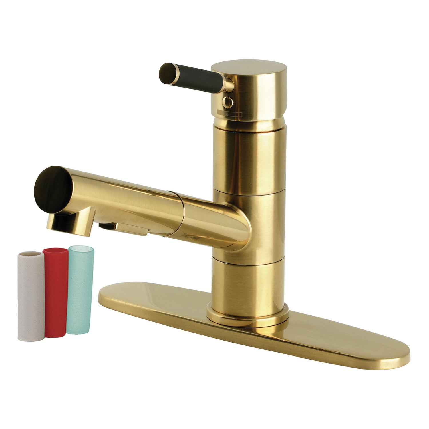 Kingston Kaiser LS8403DKL Robinet de cuisine à une poignée 1 trou pour grenadier, laiton brossé