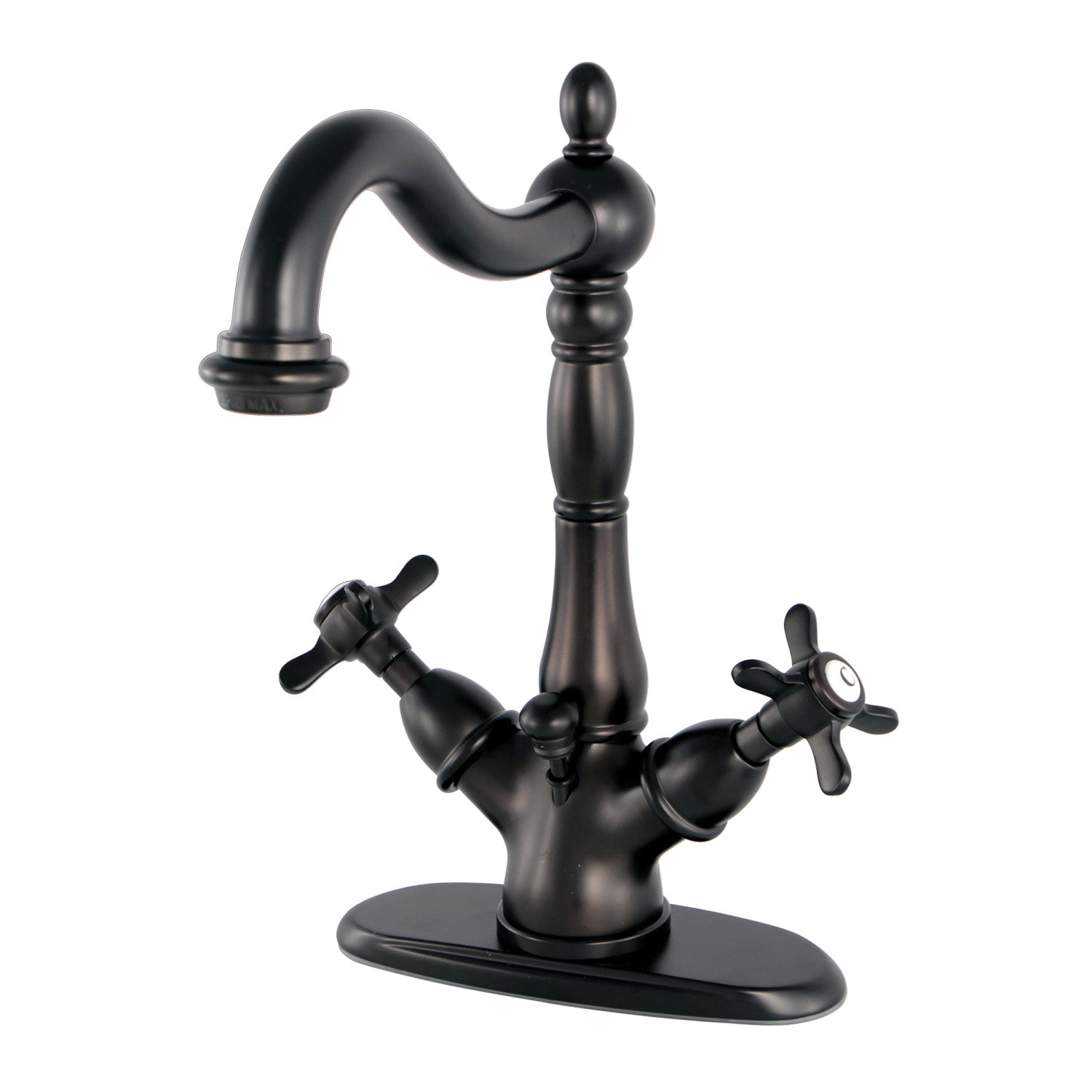 Kingston Heirloom KS1435BEX - Essex Double-Handle 1-or-3 Trou montage sur plage 4-Inch Centerset Robinet de salle de bains avec laiton à tirette, huile Rubbed Bronze
