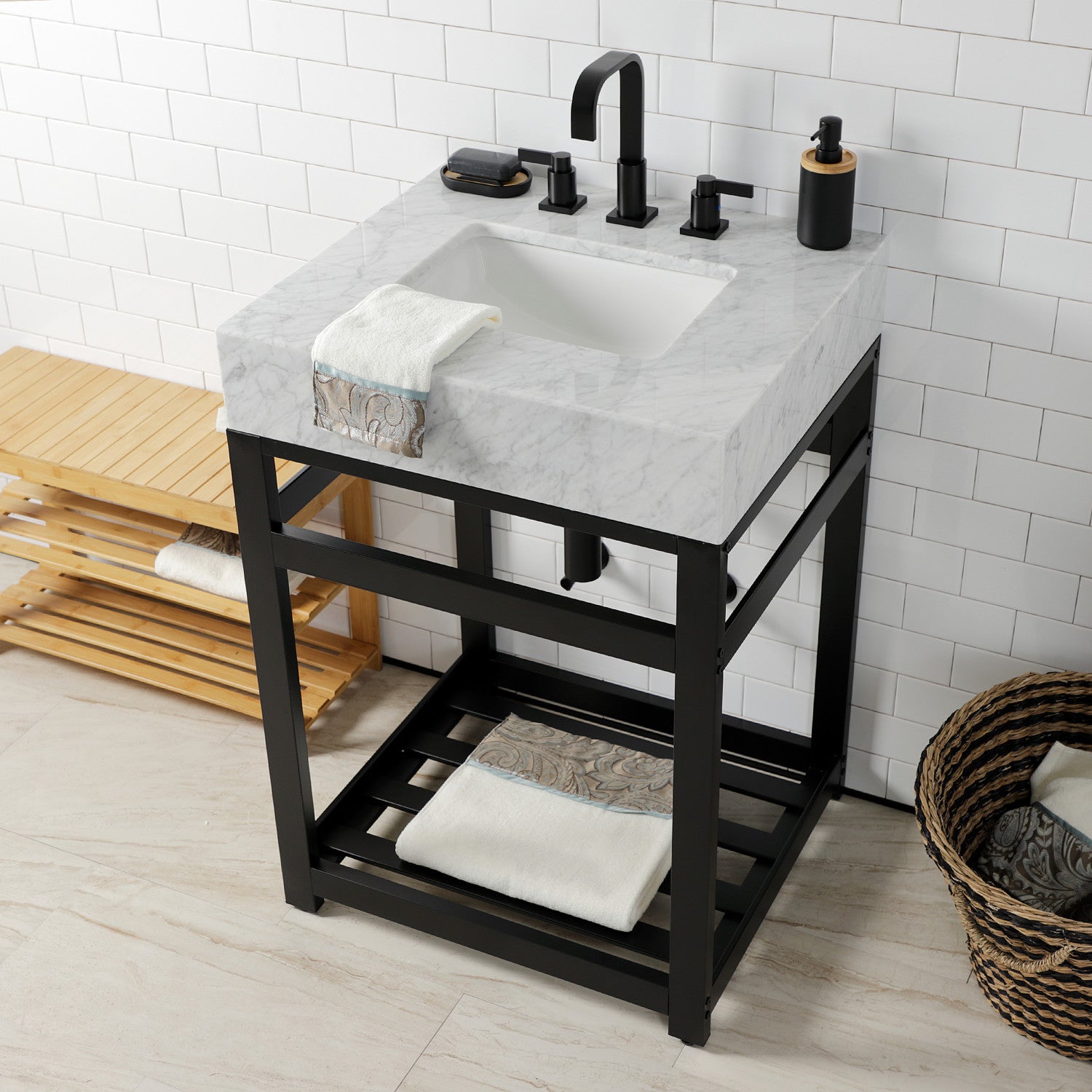 Kingston Sona CC43100DLLKB30 - Trimscape Modern Plumbing Sink Trim Kit with Bottle Trap, Matte Black
