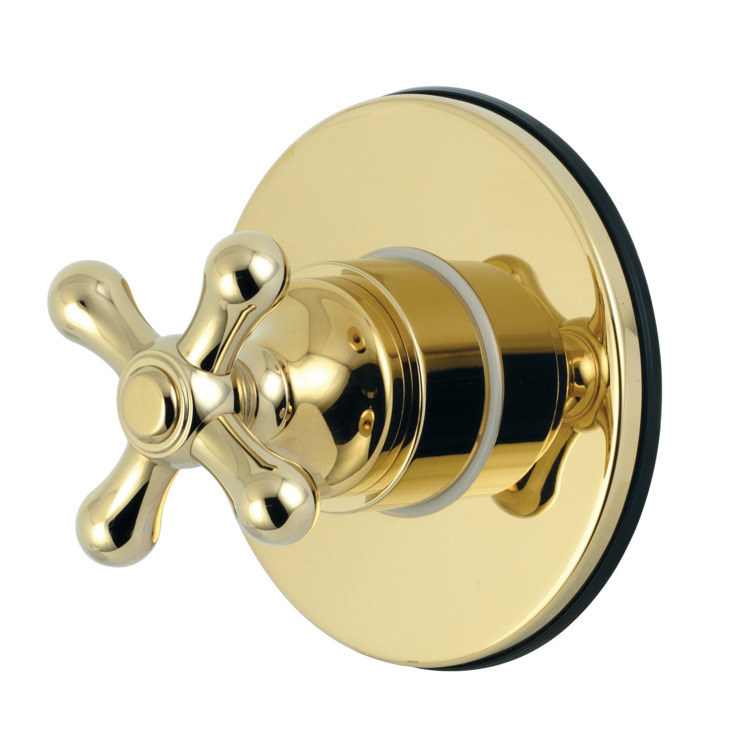 Kingston Heirloom KS3032AX - Valve de dérivation à une poignée avec kit de garniture ronde, laiton poli