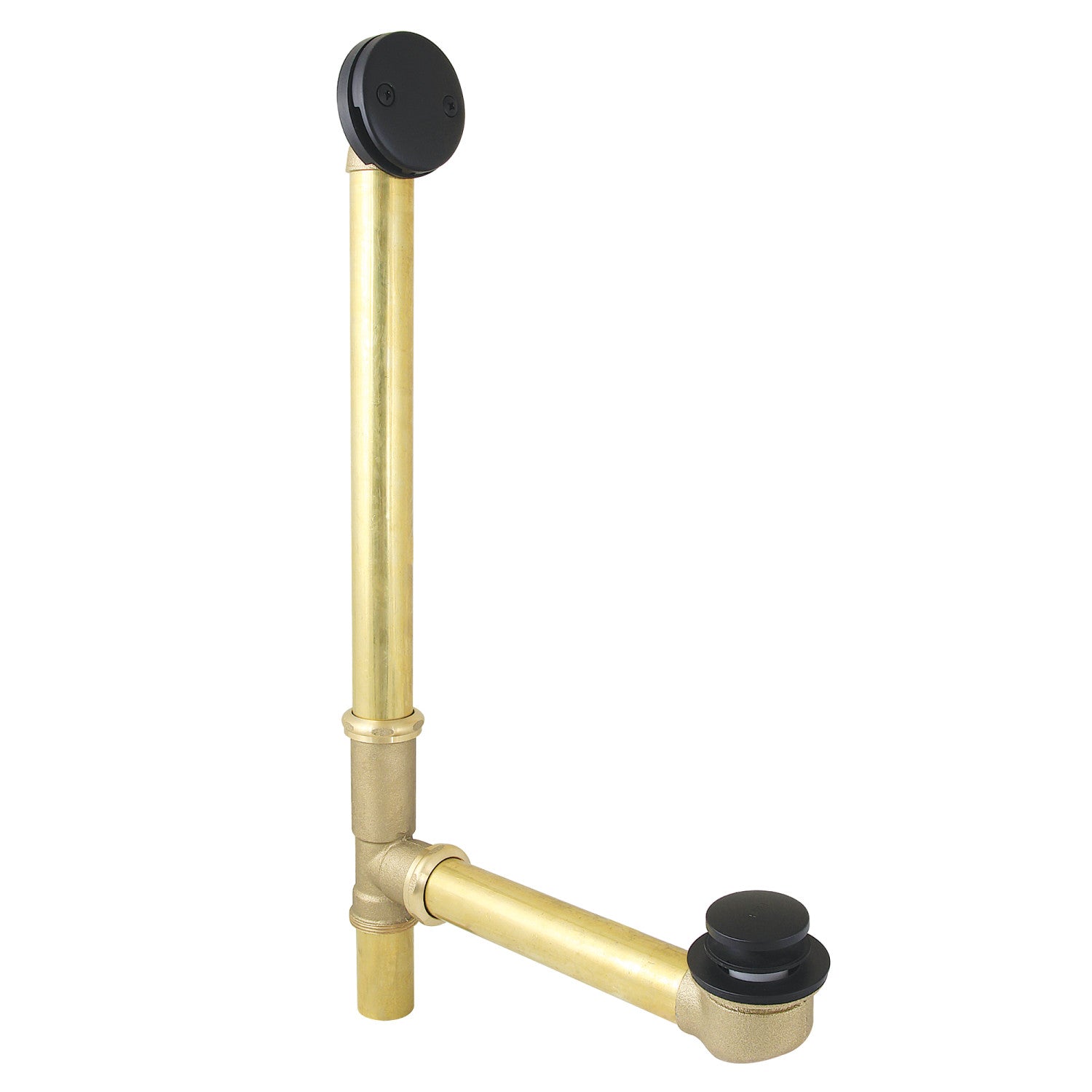Kingston Tulare DTT2180MB - Made To Match 23-Inch Brass Toe Touch Tub Waste and Overflow, Matte Black