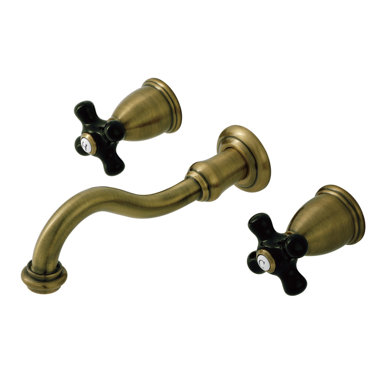 Kingston Heirloom KS3123PKX - Robinet de salle de bain à double poignée 3 trous, laiton antique