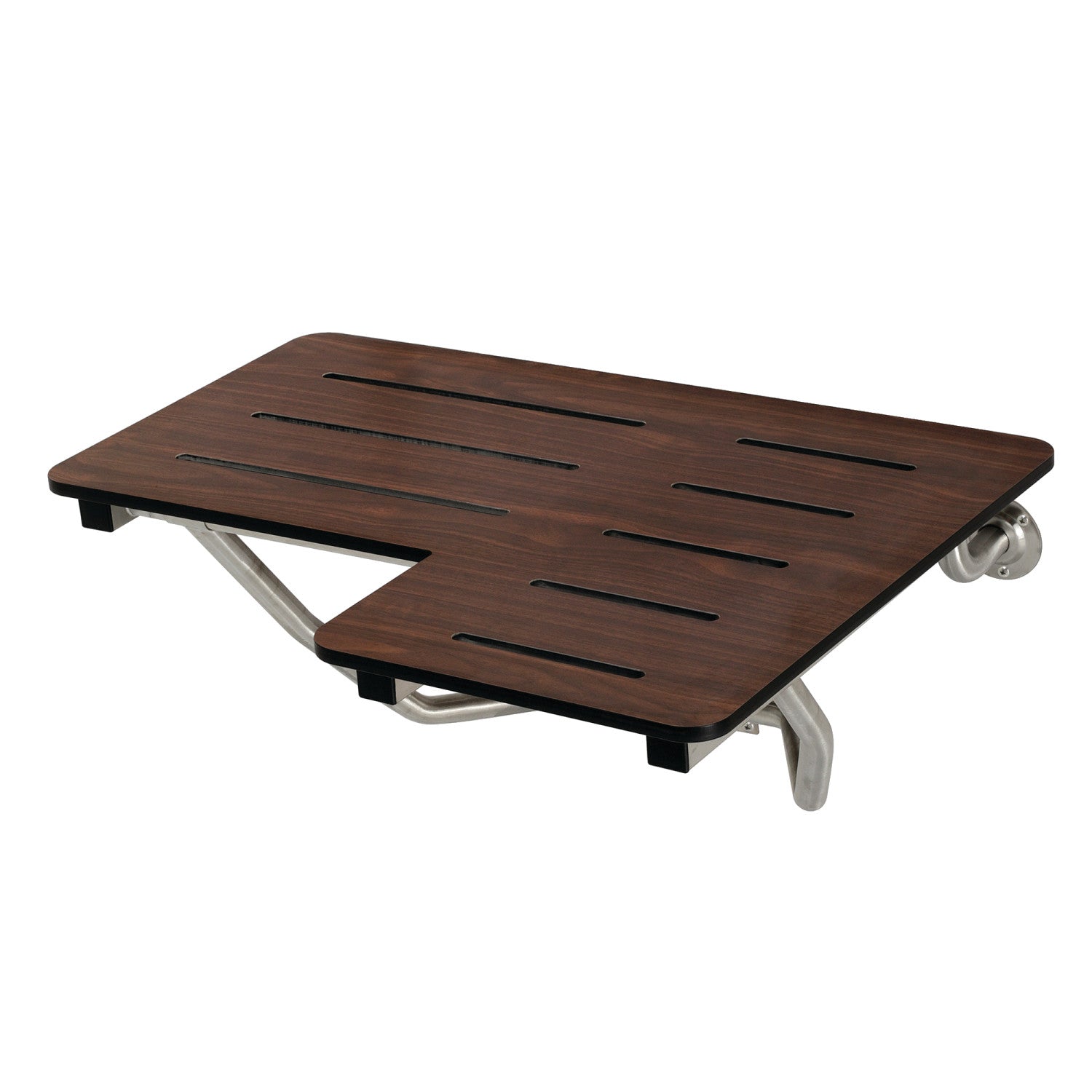 Kingston Tulare KBSS2821MW - ADAscape 28-Inch X 21-Inch Wall Mount Fold Down Shower Seat, Dark Mahogany Wood Grain/Stainless Steel