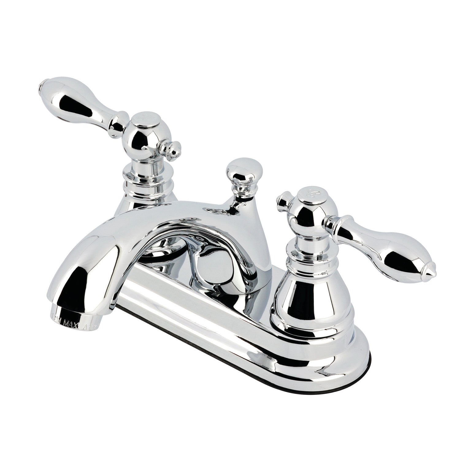 Kingston Heirloom KB2601ACL - American Classic Double-Handle 3 trous montage sur plage 4-Inch Centerset Robinet de salle de bains avec drain à tirette, chrome poli