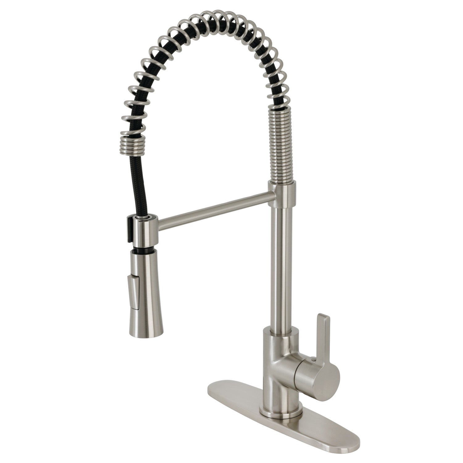 Kingston Sona LS8678CTL - Robinet de cuisine pré-rinçage à une poignée Continental 1 trou, Nickel brossé