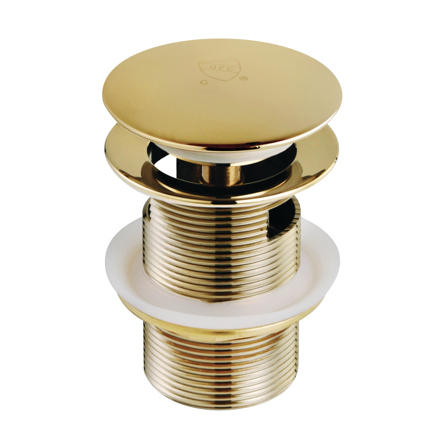 Kingston Sona VTDESHOEPB - Trimscape Brass Toe Touch Tub Drain Shoe with Overflow, Polished Brass