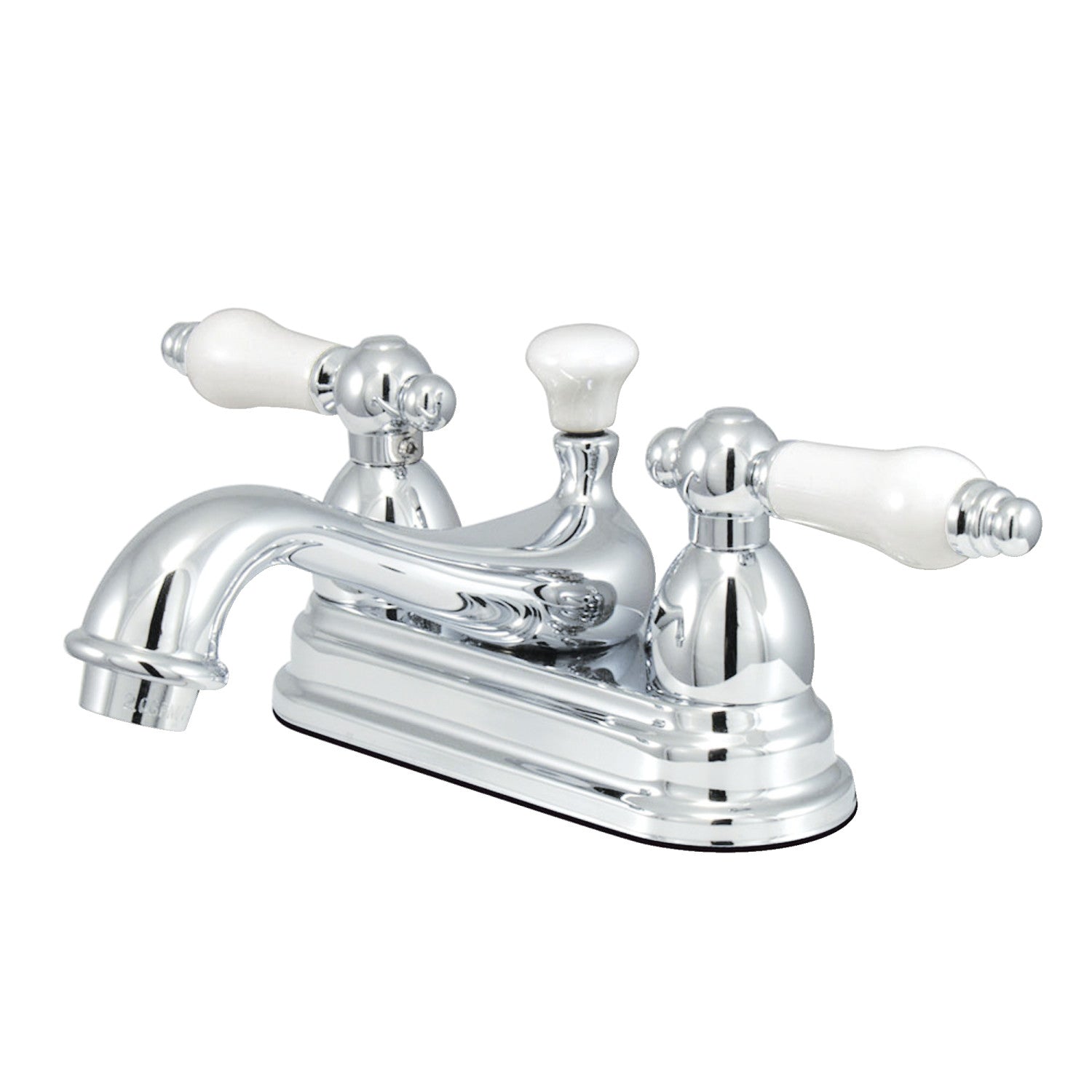 Kingston Heirloom KS3601PL - Robinet de salle de bains à double poignée de restauration 3 trous montage sur plage 4-Inch Centerset avec laiton à tirette, chrome poli
