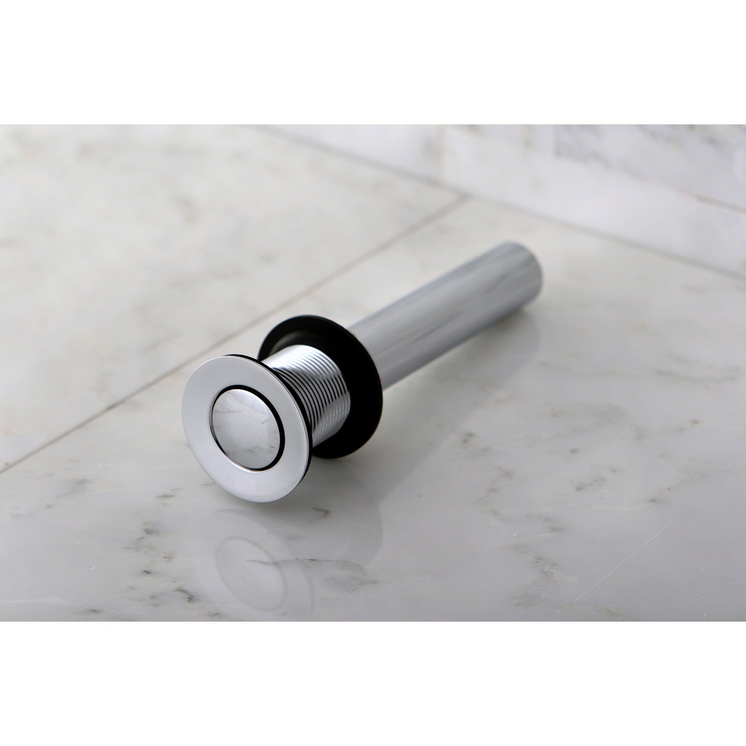 Kingston Trimscape EV8001 Brass Push Pop-Up Bathroom Sink Drain without Overflow, 22 Gauge, Polished Chrome