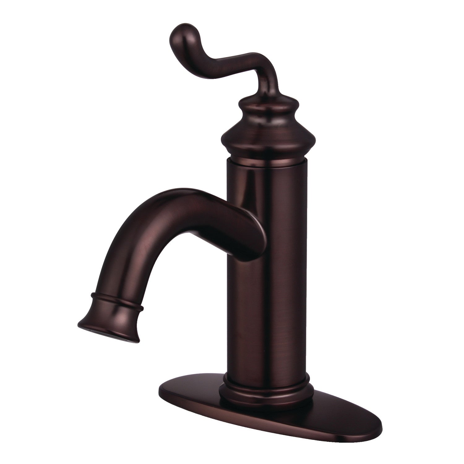 Kingston Heirloom LS5415RL - Royale Robinet de salle de bain à une poignée 1 trou avec plaque de pont et bonde à tirette, bronze huilé