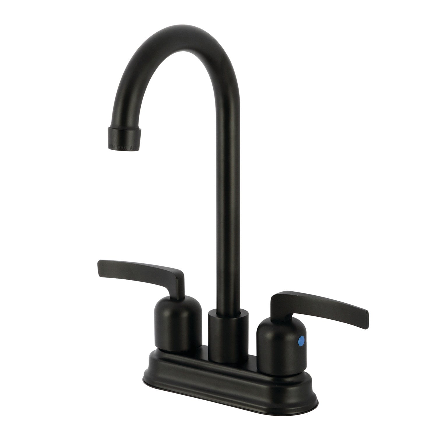 Kingston Tulare KB8490EFL - Robinet de bar à deux poignées Centurion 2 trous, noir mat