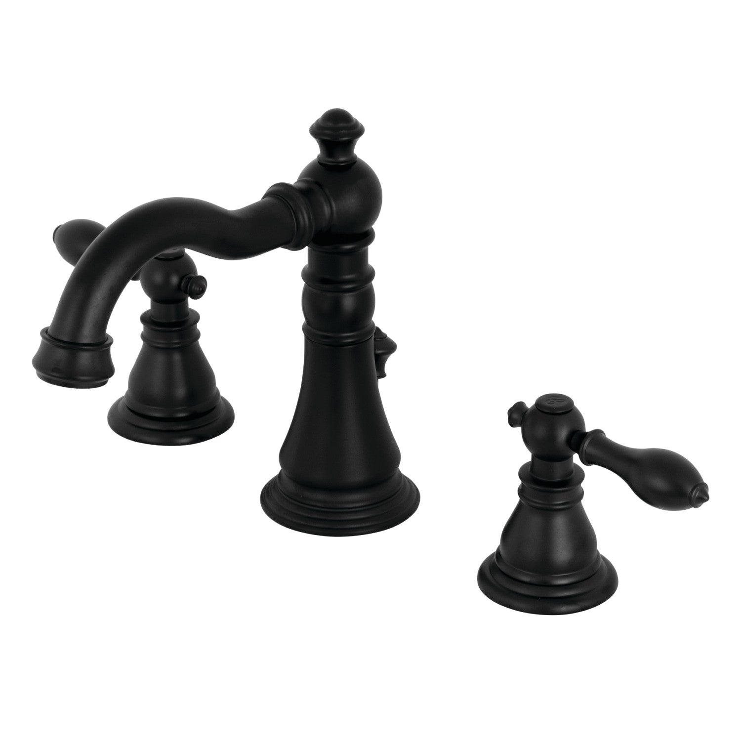 Kingston Heirloom FSC1970ACL - American Classic Two-Handle 3-Hole Deck Mount Widespread Bathroom Faucet with Brass Pop-Up, Matte Black