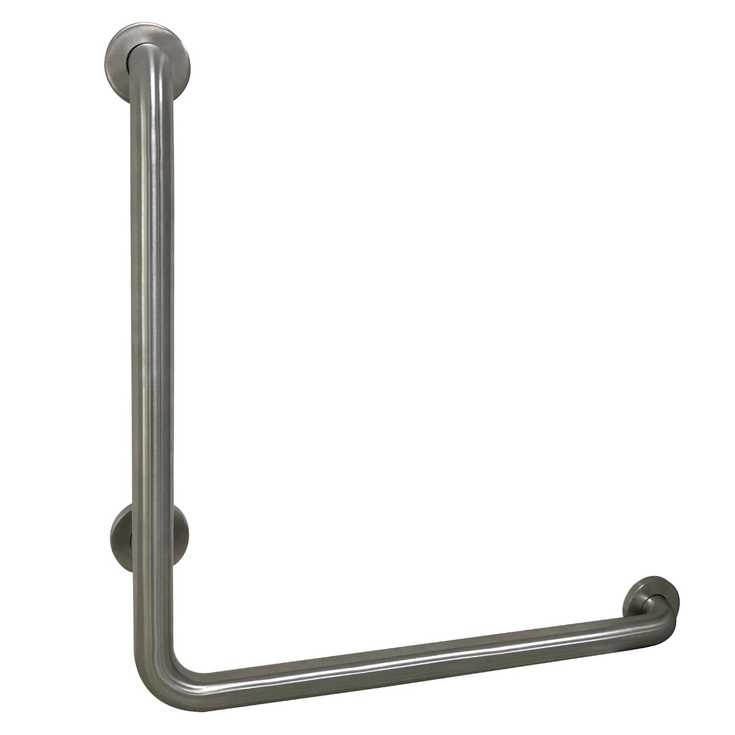 Kingston Tulare GBL1224CSR8 - Made To Match 24-Inch x 24-Inch L-Shaped Stainless Steel ADA Grab Bar - Right Hand, Brushed Nickel
